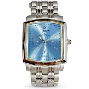 Clique Men's Quartz Watch Blue Dial Stainless Steel Bracelet Japan Movement